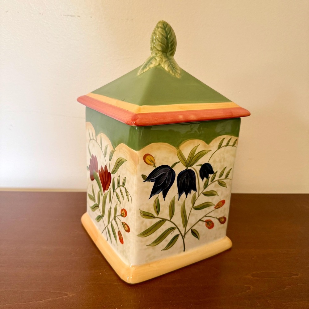 Vintage Certified International Wildflowers XL Canister 11" H Pamela Gladding